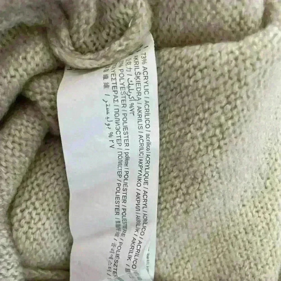 MANGO Flared Sleeves Boho Sweater Beige Cappuccino size XS - Picture 6 of 7